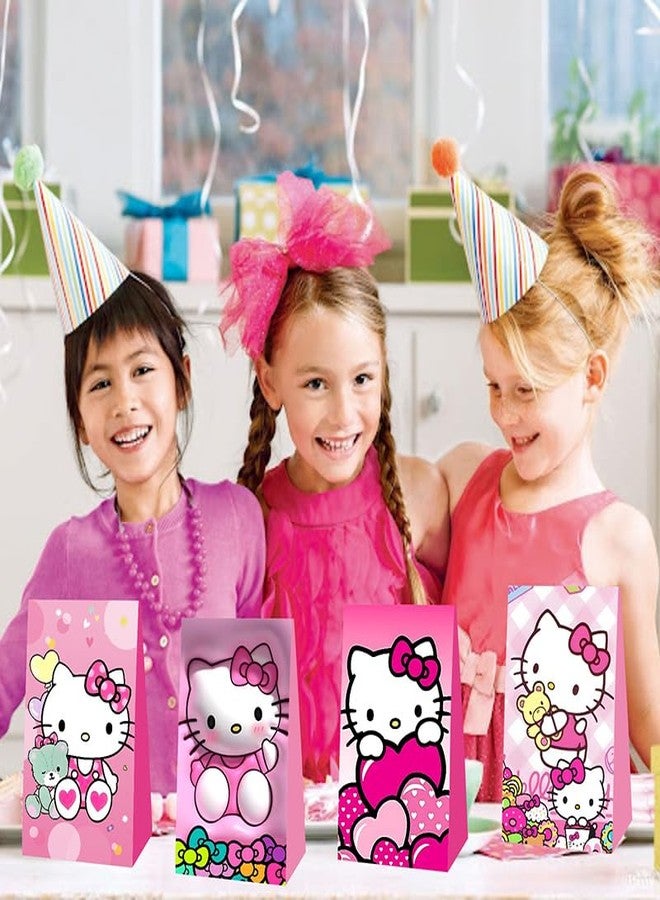 BNFUO 12pcs Kitty Birthday Party Gift Bags Goodie Bags,Kitty Party Supplies for Kids Birthday Decorations - Image 5